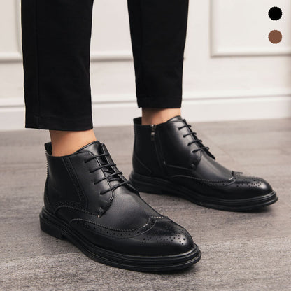 🎅Early Xmas Sales - 50% OFF🎄Men's Lace-Up Carved Wingtip Brogue Boots